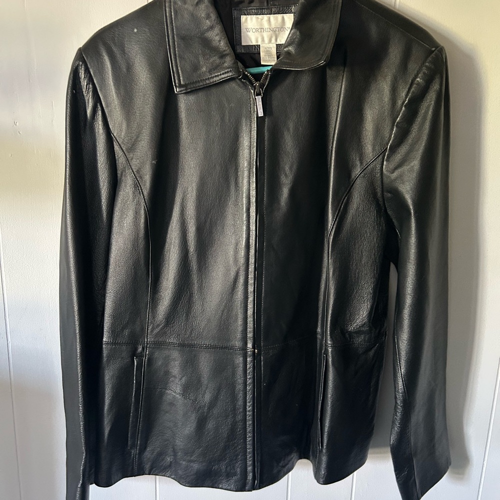 Worthington Classic Black Leather Jacket